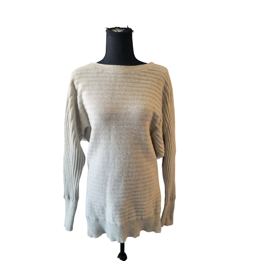 J Crew Ribbed Dolman Sleeve Wool/Cashmere Sweater Size M Old Money Preppy City - Picture 2 of 9